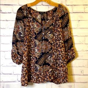 Paisley sheer blouse